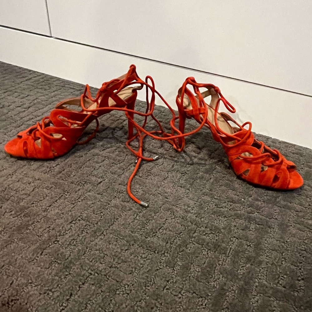 Banana Republic Red Heeled Strappy Sandals